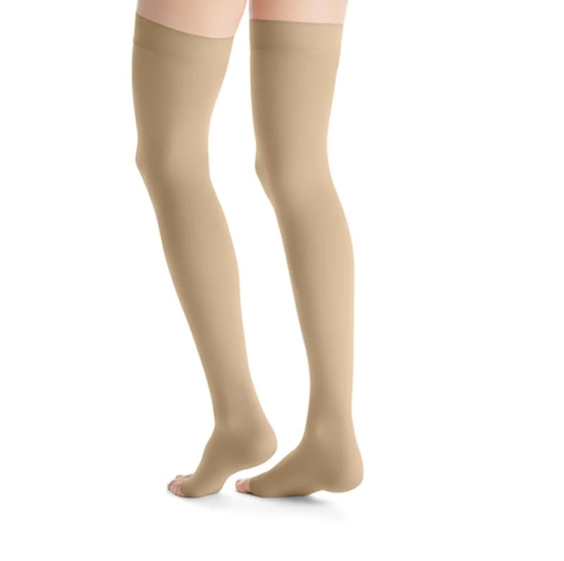 Jobst Opaque Women Thigh High Compression Stockings - 20-30mmhg, Natural, Open Toe, With Sil Dot Band, Pr Of 1 - Image 7