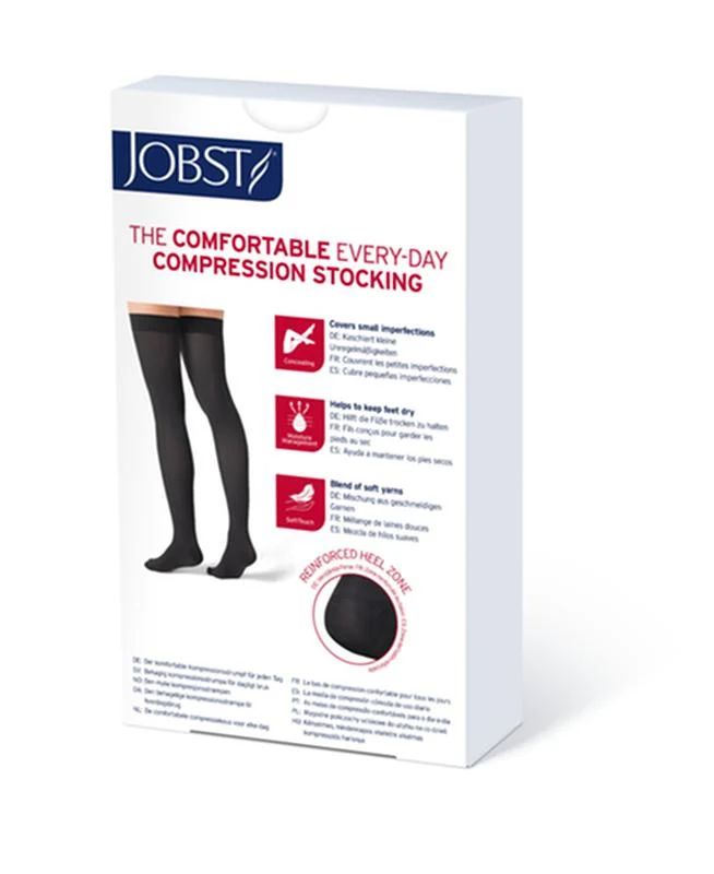 Jobst Opaque Women Thigh High Compression Stockings - 20-30mmhg, Natural, Open Toe, With Sil Dot Band, Pr Of 1 - Image 9