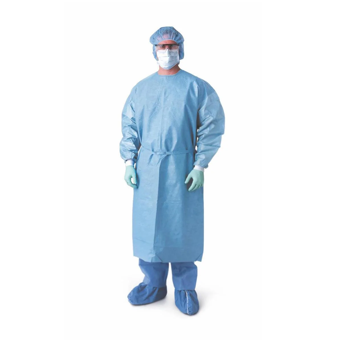 Medline Disposable Premium Breathable Chemotherapy Gown Hook-and-loop Neck - Image 3