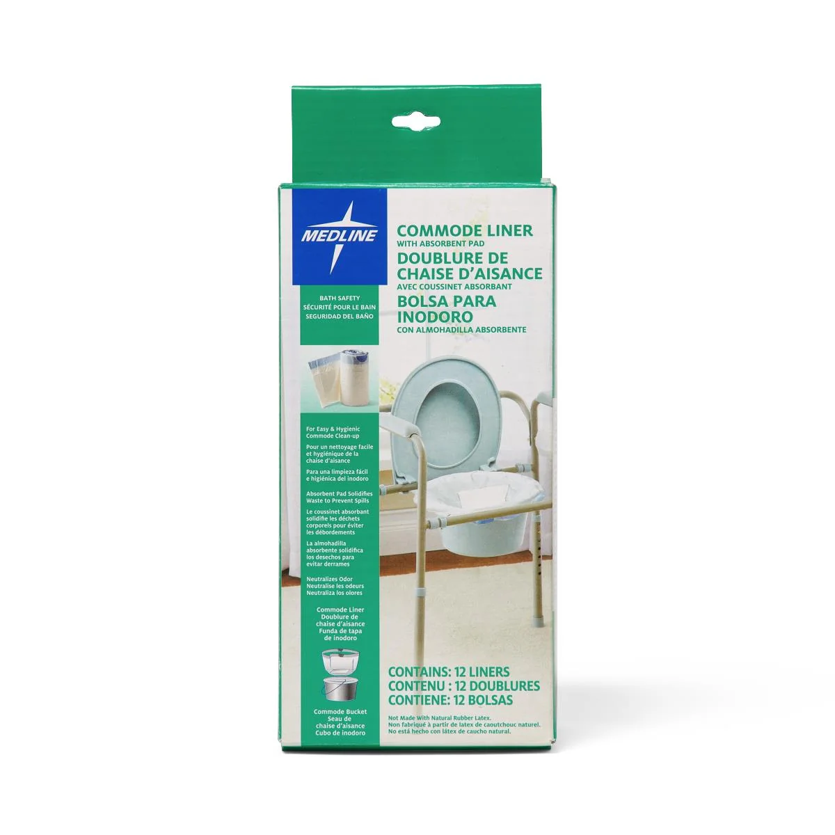 Medline Single-use Commode Liner With Absorbent Pad 40 Cm X 52 Cm - Image 3
